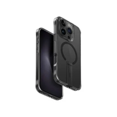 Cover Iphone 16 Pro Charging Eleva With Vertical Stand Uniq - Black